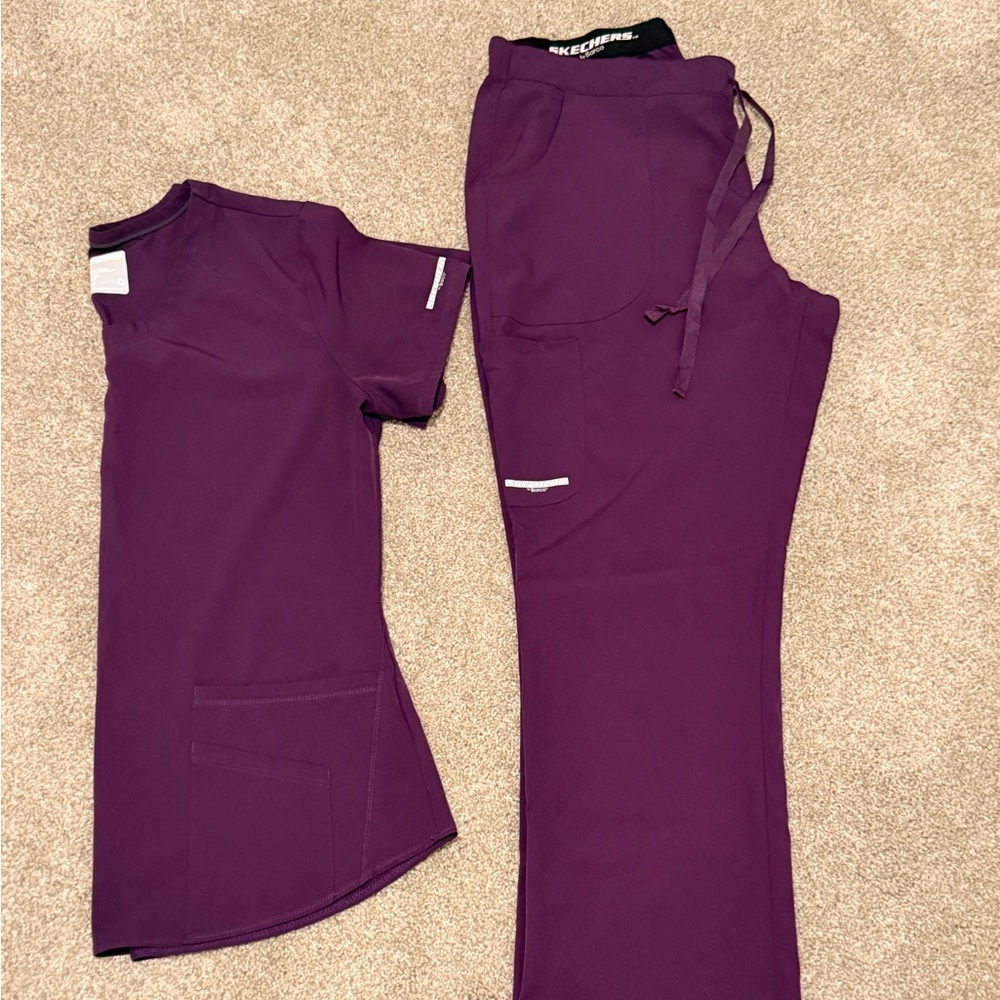 Womens Purple Skechers by Barco Scrub Set